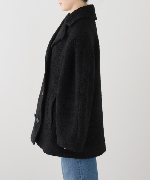 GANNI(ガニー)の「GANNI / ガニー Heavy Boucle Midi Coat(ピーコート・レディース・ブラック・34/36)」の3枚目の写真