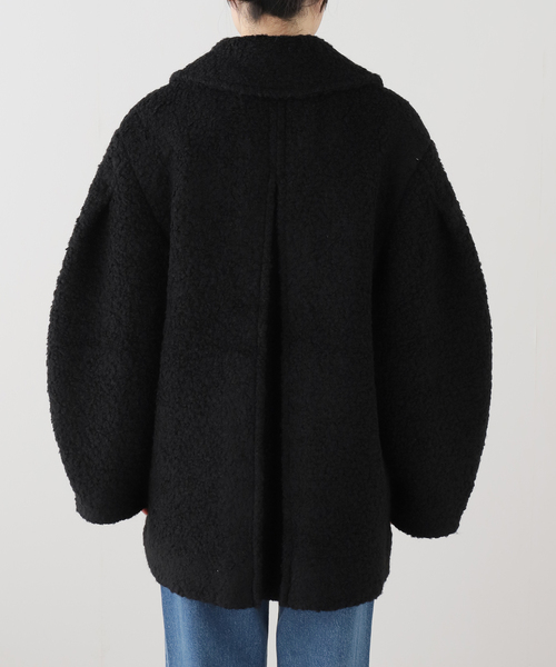 GANNI(ガニー)の「GANNI / ガニー Heavy Boucle Midi Coat(ピーコート・レディース・ブラック・34/36)」の2枚目の写真