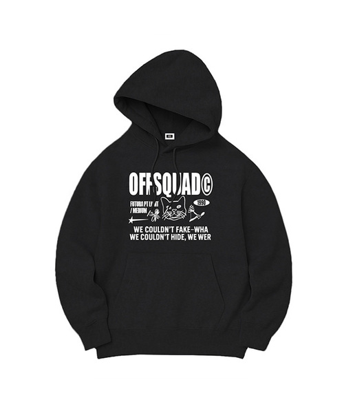 RANDOMOFF(ランダムオフ)の「OFF SQUAD OVER FIT HOODIE (5color)(パーカー・レディース・ライトグレー/ネイビー/グレー/ブルーグレー/ブラック×ホワイト/ホワイト×ネイビー/ブラック×ピンク・MEDIUM/LARGE/X-LARGE/S)」の3枚目の写真