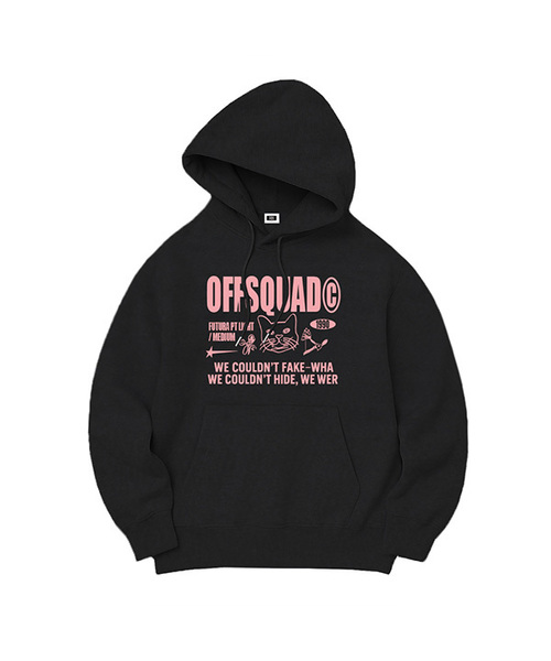 RANDOMOFF(ランダムオフ)の「OFF SQUAD OVER FIT HOODIE (5color)(パーカー・レディース・ライトグレー/ネイビー/グレー/ブルーグレー/ブラック×ホワイト/ホワイト×ネイビー/ブラック×ピンク・MEDIUM/LARGE/X-LARGE/S)」の1枚目の写真