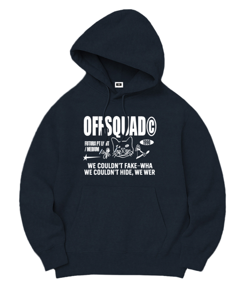 RANDOMOFF(ランダムオフ)の「OFF SQUAD OVER FIT HOODIE (5color)(パーカー・レディース・ライトグレー/ネイビー/グレー/ブルーグレー/ブラック×ホワイト/ホワイト×ネイビー/ブラック×ピンク・MEDIUM/LARGE/X-LARGE/S)」の10枚目の写真