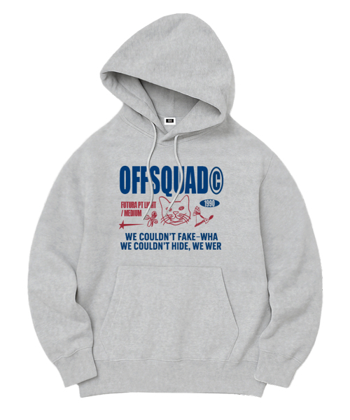 RANDOMOFF(ランダムオフ)の「OFF SQUAD OVER FIT HOODIE (5color)(パーカー・レディース・ライトグレー/ネイビー/グレー/ブルーグレー/ブラック×ホワイト/ホワイト×ネイビー/ブラック×ピンク・MEDIUM/LARGE/X-LARGE/S)」の11枚目の写真