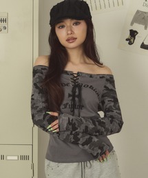 dispark | DISPARK/【26年春夏新作】レースアップラグランロンＴ(Tシャツ/カットソー)