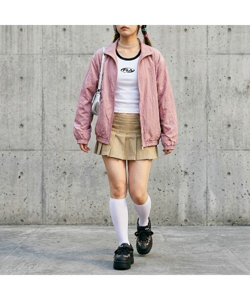 FILA（フィラ）の「TRACK TOP（ナイロンジャケット・レディース・グレー/ピンク/ブラック・XL/L/M/S）」の3枚目の写真