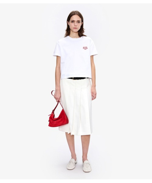 A.P.C.（アーペーセー）の「T-SHIRT BOXY RUE MADAME（Tシャツ/カットソー・レディース・ホワイト/ダークネイビー・S/L/M）」の3枚目の写真