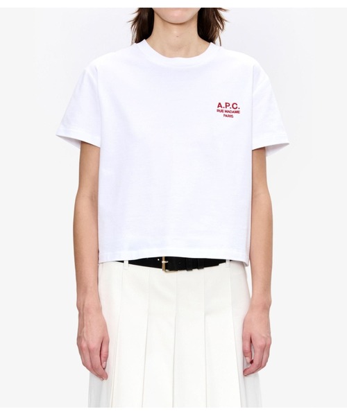 A.P.C.（アーペーセー）の「T-SHIRT BOXY RUE MADAME（Tシャツ/カットソー・レディース・ホワイト/ダークネイビー・S/L/M）」の5枚目の写真