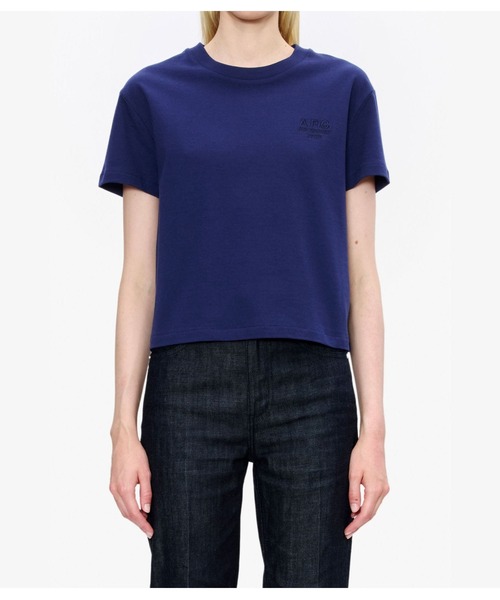 A.P.C.（アーペーセー）の「T-SHIRT BOXY RUE MADAME（Tシャツ/カットソー・レディース・ホワイト/ダークネイビー・S/L/M）」の8枚目の写真