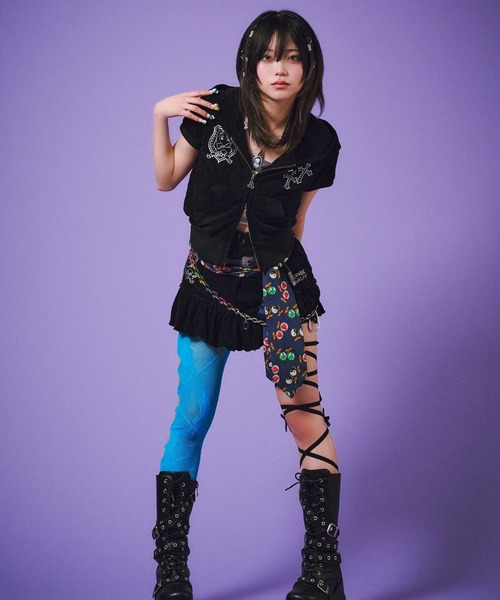 GALFY(ガルフィー)の「GALFY(ガルフィー)VIVI★GALパーカー/猫耳フード パイル ジップアップ チビパーカー ショート丈 Y2K ギャル(パーカー・レディース・ピンク/ブラック/イエロー系その他・FREE)」の12枚目の写真