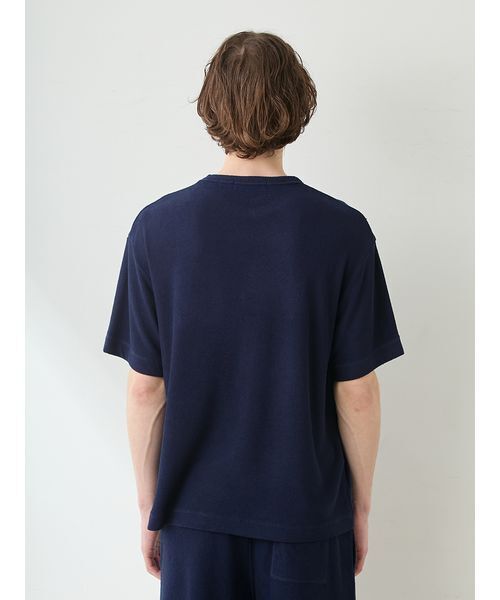 gelato pique(ジェラートピケ)の「【ONLINE限定】【HOMME】【接触冷感】パイルワンポイントロゴ刺繍プルオーバー&ハーフパンツセット(ルームウェア/パジャマ・メンズ・ネイビー/ベージュ/ミント/ダークグレー・L/M)」の11枚目の写真