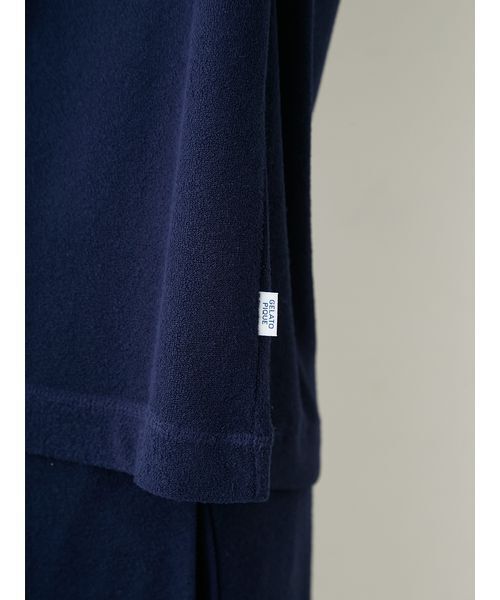 gelato pique(ジェラートピケ)の「【ONLINE限定】【HOMME】【接触冷感】パイルワンポイントロゴ刺繍プルオーバー&ハーフパンツセット(ルームウェア/パジャマ・メンズ・ネイビー/ベージュ/ミント/ダークグレー・L/M)」の16枚目の写真