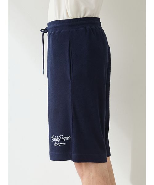 gelato pique(ジェラートピケ)の「【ONLINE限定】【HOMME】【接触冷感】パイルワンポイントロゴ刺繍プルオーバー&ハーフパンツセット(ルームウェア/パジャマ・メンズ・ネイビー/ベージュ/ミント/ダークグレー・L/M)」の19枚目の写真