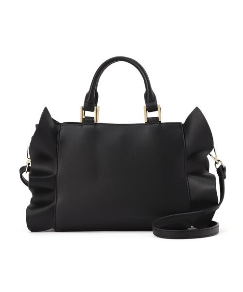 EDIT COLOGNE(エディットコロン)の「フリルトートバッグ(ショルダーバッグ・レディース・ブラック/ベージュ/ピンク・フリ-)」の1枚目の写真