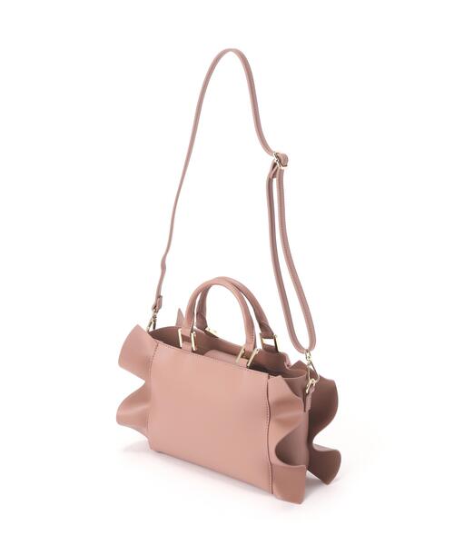 EDIT COLOGNE(エディットコロン)の「フリルトートバッグ(ショルダーバッグ・レディース・ブラック/ベージュ/ピンク・フリ-)」の4枚目の写真