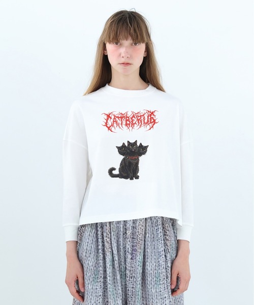 bedsidedrama（ベットサイドドラマ）の「CATBERUS Wide Pullover（Tシャツ/カットソー・レディース・ピンク/ホワイト/ブラック・2/1）」の2枚目の写真