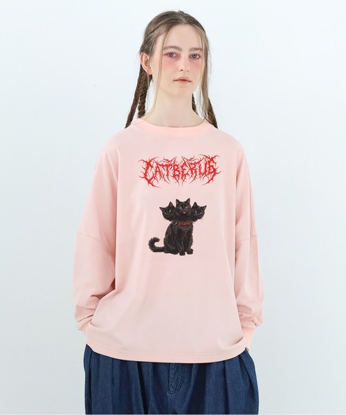 bedsidedrama（ベットサイドドラマ）の「CATBERUS Wide Pullover（Tシャツ/カットソー・レディース・ピンク/ホワイト/ブラック・2/1）」の3枚目の写真