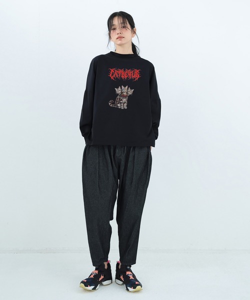 bedsidedrama（ベットサイドドラマ）の「CATBERUS Wide Pullover（Tシャツ/カットソー・レディース・ピンク/ホワイト/ブラック・2/1）」の5枚目の写真