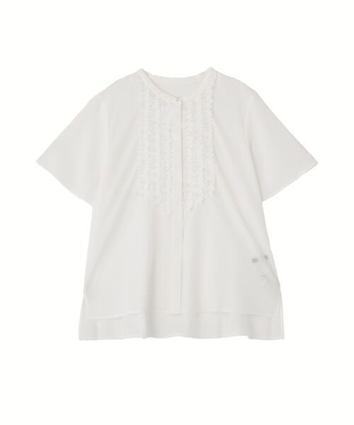 YECCA VECCA(イェッカヴェッカ)の「フリルデザインブラウス(シャツ/ブラウス・レディース・サックスブルー/ドット/オフホワイト・FREE)」の8枚目の写真