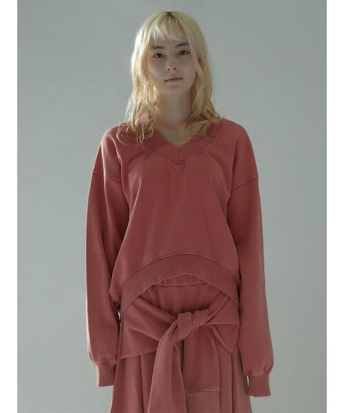 :ETHROF(イーサオブ)の「V-NECK BLEACH SWEAT PULLOVER(スウェット・レディース・ピンク系その他2/スカイブルー・MEDIUM)」の3枚目の写真