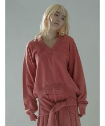 :ETHROF（イーサオブ）の「V-NECK BLEACH SWEAT PULLOVER（スウェット）」