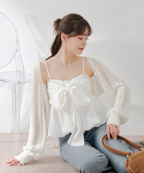 ⭐︎専用☆TO BE CHIC  ボレロ カーディガン セール】バックリボンボレロカーディガン（カーディガン/ボレロ