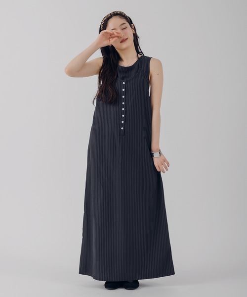 ジーザスディアマンテ　ホルターネックワンピース セール】docking seersucker halter neck dress / ドッキングシア