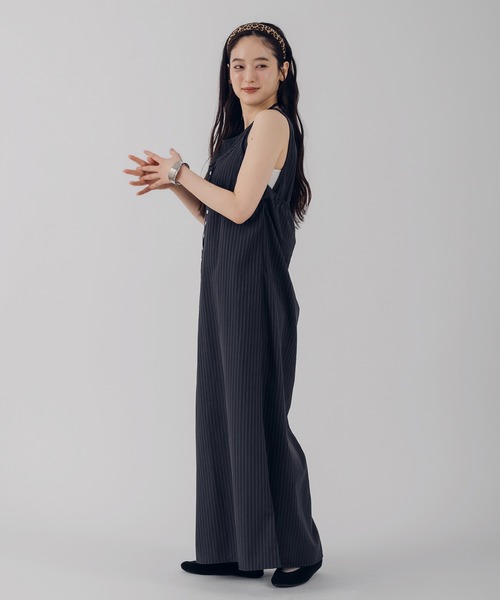 MUHET(ミュエータ)の「docking seersucker halter neck dress / ドッキングシアサッカーホルターネックワンピース(ワンピース・レディース・ブラック/ライトブルー/ネイビー・FREE)」の17枚目の写真