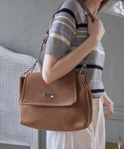 Birthday room(バースデイルーム)の「チェーンショルダーバック/chain shoulder bag(ショルダーバッグ・レディース・ブラック/ダークブラウン/キャメル・FREE)」の16枚目の写真