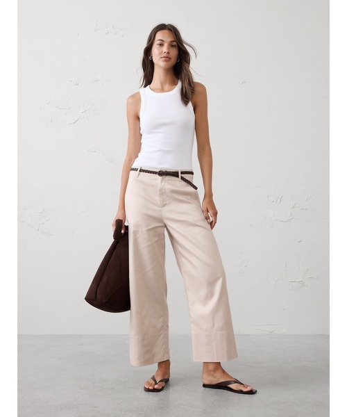 BANANA REPUBLIC FACTORY STORE(バナナリパブリック ファクトリーストア)の「BANANA REPUBLIC FACTORY STORE ハイライズ ワイドレッグ クロップドパンツ(その他パンツ・レディース・ベージュ/ブルー系その他/ライトベージュ/ブラウン・0/2/4/6/8)」の11枚目の写真