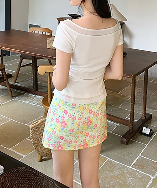 Girly Doll(ガーリードール)の「フェイクレイヤードボートネックTシャツ(Tシャツ/カットソー・レディース・イエロー/ホワイト/ピンク・S/M)」の9枚目の写真