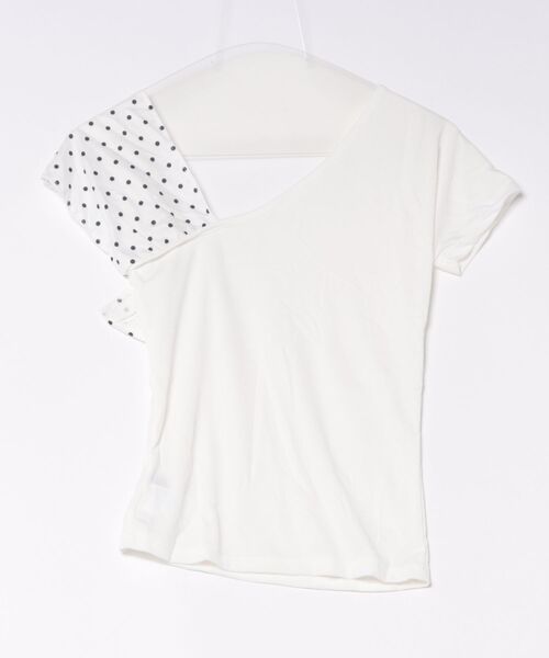 Ritzy(リッツィー)の「ドット柄リボンワンショルダートップス(Tシャツ/カットソー・レディース・ホワイト・L/M/S)」の16枚目の写真