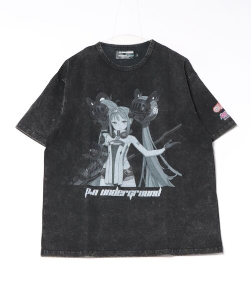 JUGLANS(ユグランス)の「【PSYCHO NATION】モノトーンレーシングミク TEE(Tシャツ/カットソー・メンズ・ホワイト/ブラック/グレー・L/M/XL)」の3枚目の写真