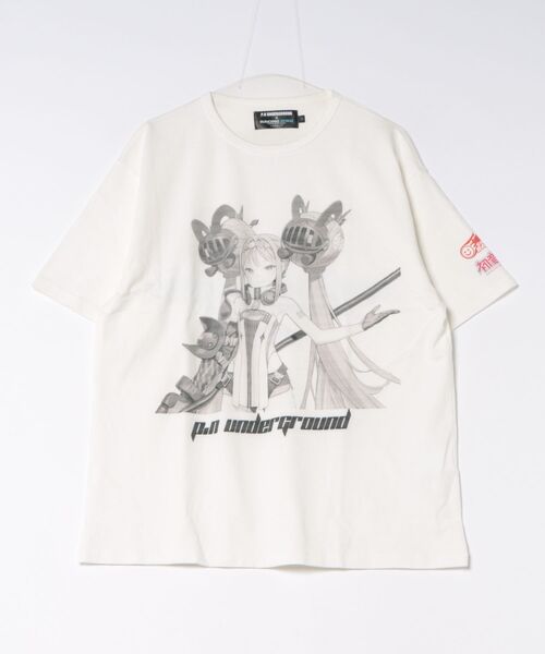JUGLANS(ユグランス)の「【PSYCHO NATION】モノトーンレーシングミク TEE(Tシャツ/カットソー・メンズ・ホワイト/ブラック/グレー・L/M/XL)」の1枚目の写真