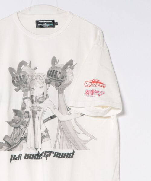 JUGLANS(ユグランス)の「【PSYCHO NATION】モノトーンレーシングミク TEE(Tシャツ/カットソー・メンズ・ホワイト/ブラック/グレー・L/M/XL)」の5枚目の写真