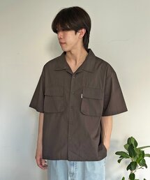 クロップドブロード開襟シャツ