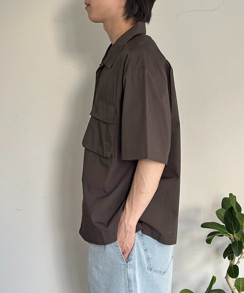 CPCM（シーピーシーエム）の「クロップドブロード開襟シャツ（シャツ/ブラウス・メンズ・サックスブルー/オフホワイト/チャコールグレー/ブルー/イエロー・LARGE/SMALL/MEDIUM）」の16枚目の写真