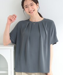 【UV/通勤】洗濯後しわになりにくい 上品配色ブラウス