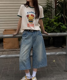 HOOK -original- サンリオキャラクターズ コラボ バイカラープリントリンガーTシャツ (SS)