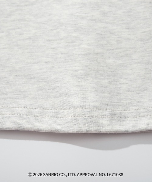 HOOK（フック）の「HOOK -original-　サンリオキャラクターズ コラボ バイカラープリントリンガーTシャツ (SS)（Tシャツ/カットソー・メンズ・ライトグレー/ライトベージュ・L/M/S）」の6枚目の写真