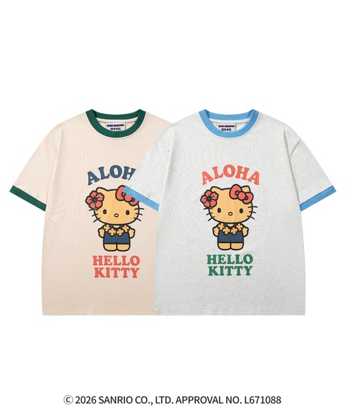HOOK（フック）の「HOOK -original-　サンリオキャラクターズ コラボ バイカラープリントリンガーTシャツ (SS)（Tシャツ/カットソー・メンズ・ライトグレー/ライトベージュ・L/M/S）」の13枚目の写真
