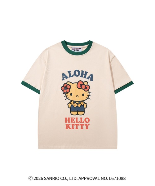 HOOK（フック）の「HOOK -original-　サンリオキャラクターズ コラボ バイカラープリントリンガーTシャツ (SS)（Tシャツ/カットソー・メンズ・ライトグレー/ライトベージュ・L/M/S）」の16枚目の写真