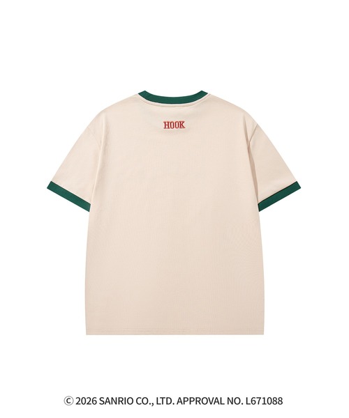 HOOK（フック）の「HOOK -original-　サンリオキャラクターズ コラボ バイカラープリントリンガーTシャツ (SS)（Tシャツ/カットソー・メンズ・ライトグレー/ライトベージュ・L/M/S）」の17枚目の写真