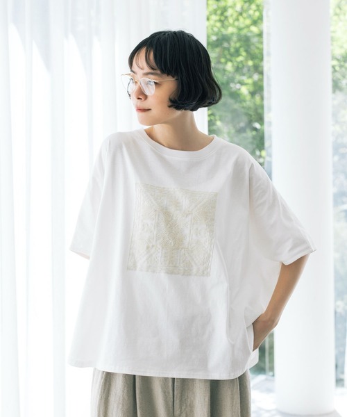 studio CLIP(スタディオクリップ)の「《natural by clip》アソートモチーフレースTシャツ(Tシャツ/カットソー・レディース・その他1/ネイビー/その他2/ブラック・FREE)」の17枚目の写真