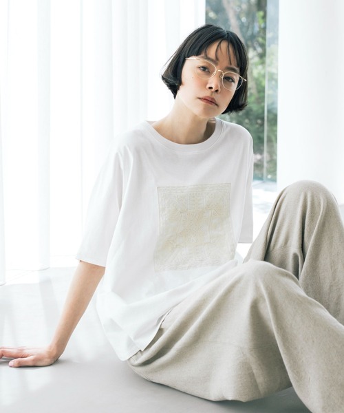 studio CLIP(スタディオクリップ)の「《natural by clip》アソートモチーフレースTシャツ(Tシャツ/カットソー・レディース・その他1/ネイビー/その他2/ブラック・FREE)」の18枚目の写真