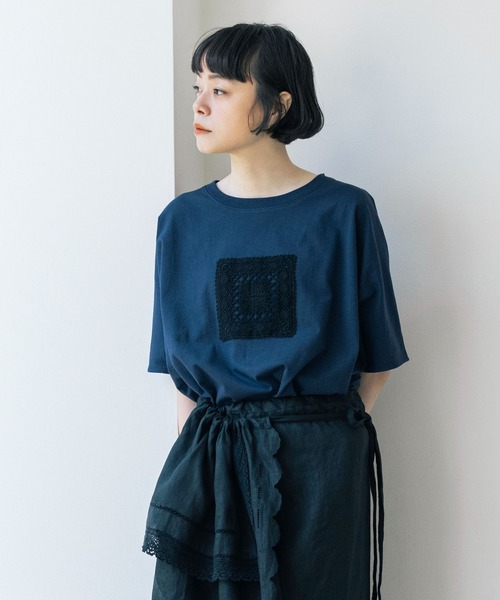 studio CLIP(スタディオクリップ)の「《natural by clip》アソートモチーフレースTシャツ(Tシャツ/カットソー・レディース・その他1/ネイビー/その他2/ブラック・FREE)」の19枚目の写真