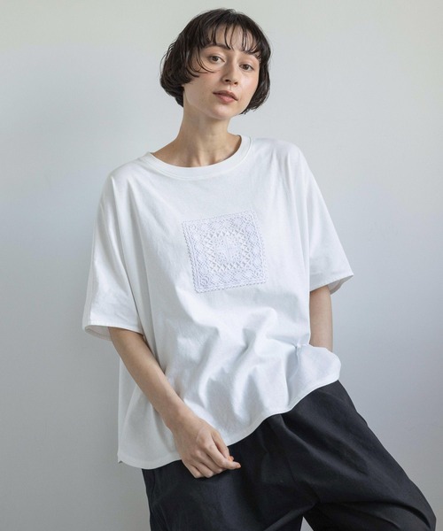 studio CLIP(スタディオクリップ)の「《natural by clip》アソートモチーフレースTシャツ(Tシャツ/カットソー・レディース・その他1/ネイビー/その他2/ブラック・FREE)」の22枚目の写真