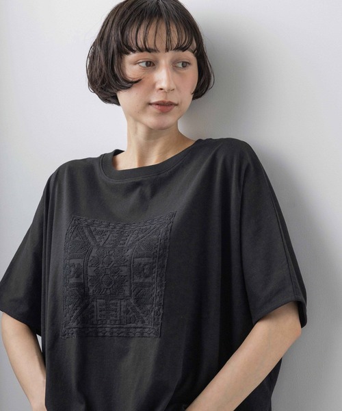 studio CLIP(スタディオクリップ)の「《natural by clip》アソートモチーフレースTシャツ(Tシャツ/カットソー・レディース・その他1/ネイビー/その他2/ブラック・FREE)」の9枚目の写真