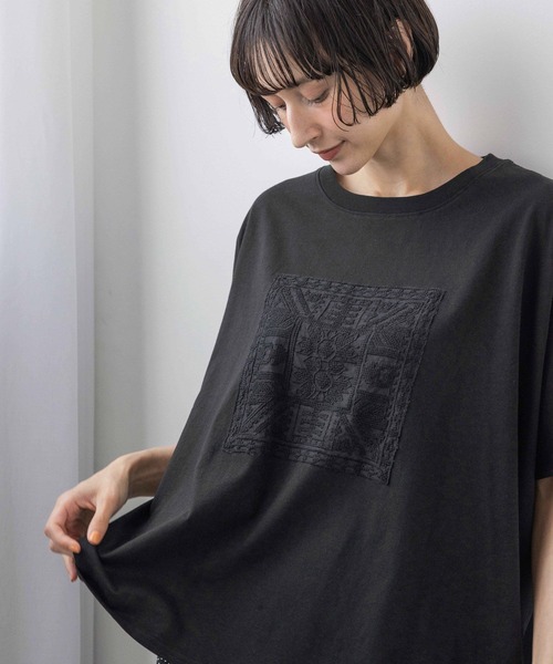 studio CLIP(スタディオクリップ)の「《natural by clip》アソートモチーフレースTシャツ(Tシャツ/カットソー・レディース・その他1/ネイビー/その他2/ブラック・FREE)」の10枚目の写真