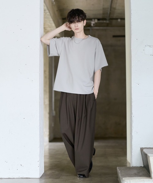 ASTRONOMY(アストロノミー)の「Buyer's Select/【セットアップ対応】 防シワ・接触冷感・抗ピリング・ウォッシャブル 機能性ハイポンチ半袖Tシャツ(Tシャツ/カットソー・メンズ・グレー/ブラック/ホワイト/チャコール/ネイビー・S/M/L/XL)」の16枚目の写真