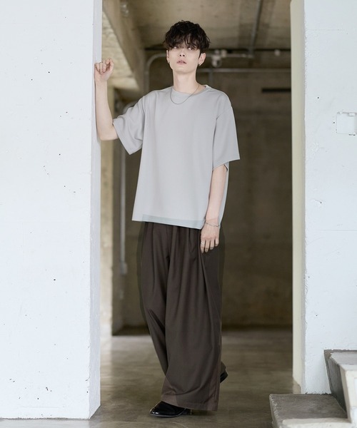 ASTRONOMY(アストロノミー)の「Buyer's Select/【セットアップ対応】 防シワ・接触冷感・抗ピリング・ウォッシャブル 機能性ハイポンチ半袖Tシャツ(Tシャツ/カットソー・メンズ・グレー/ブラック/ホワイト/チャコール/ネイビー・S/M/L/XL)」の17枚目の写真