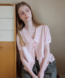 Floral frill blouse [KNSS08BL03]_Pink
